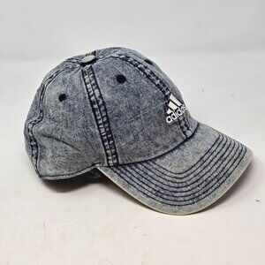 Adidas Climalite Distressed Washed Denim Blue Adjustable Strapback Cap one size